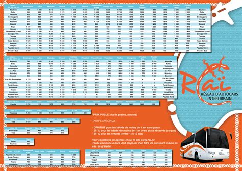 Horaires & Tarifs